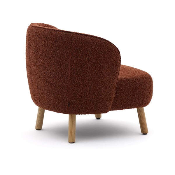 Terakotos spalvos iš boucle krėslas Ulit – Kave Home-image-4