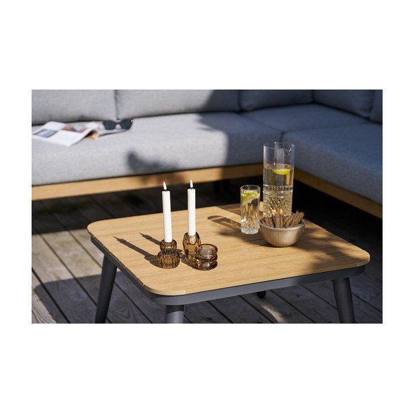 Pilkos spalvos iš audinio sodo poilsio baldų komplektas 4 žmonėms Comillas – House Nordic-image-3