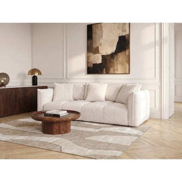 Baltos spalvos sofa iš šenilinio audinio Harlem – Bobochic Paris-image-1