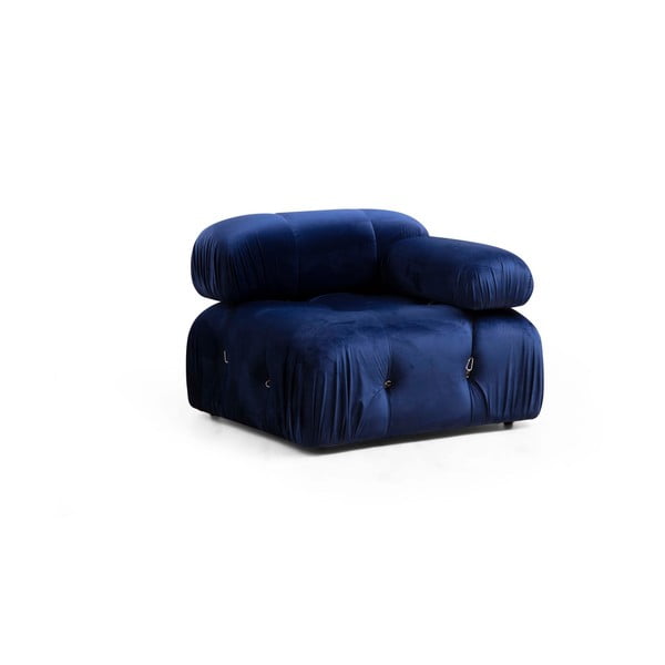 Modulinė sofa tamsiai mėlynos spalvos iš velveto (su dešiniuoju kampu) Bubble – Artie