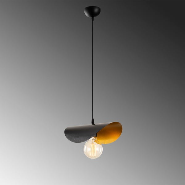Kabantis šviestuvas juodos spalvos/bronzinės spalvos su metaliniu gaubtu Sivani – Opviq lights-image-3
