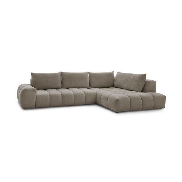 Kampinė sofa pilkos spalvos/rudos spalvos (su dešiniuoju kampu) Everest – Bobochic Paris-image-3