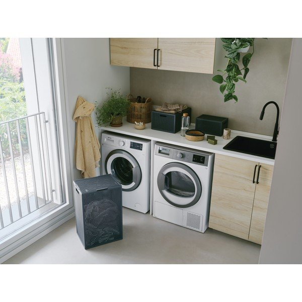 Tamsiai pilkos spalvos iš perdirbto plastiko daiktadėžė su dangčiu 30x38x21 cm Kaya – Curver-image-2