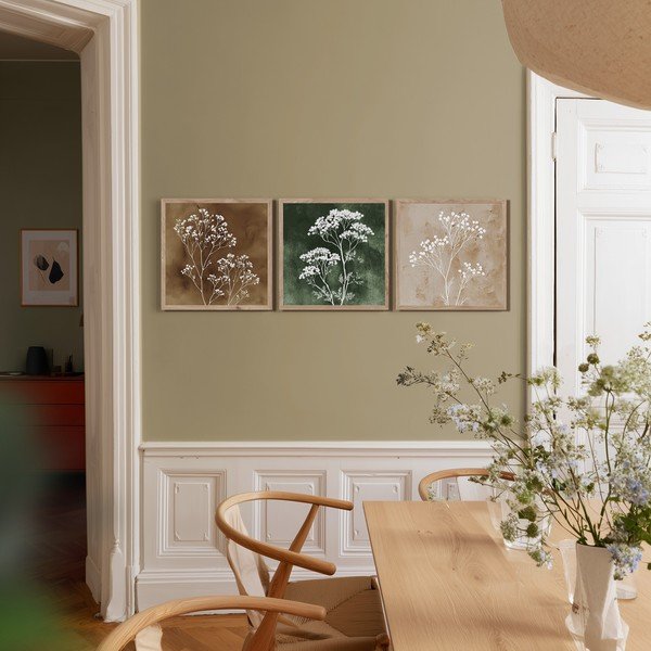 Paveikslai 3 vnt. 30x30 cm Floral Imprint – Styler-image-1