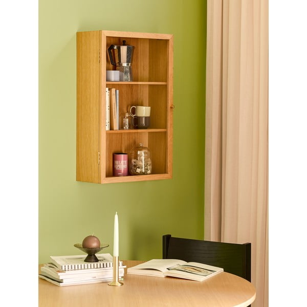 Pakabinama vitrina natūralios spalvos iš ąžuolo 50x80 cm Panorama – Hübsch-image-3
