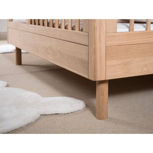 Iš ąžuolo masyvo vaikiška lovelė natūralios spalvos 70x140 cm Forrest – Vipack-image-3
