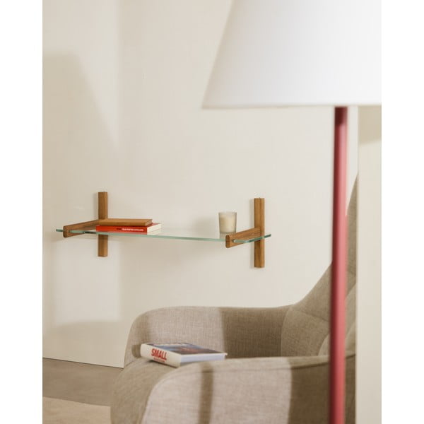 Natūralios spalvos iš stiklo modulinė lentyna 90x28x30,5 cm Sitra – Kave Home-image-1