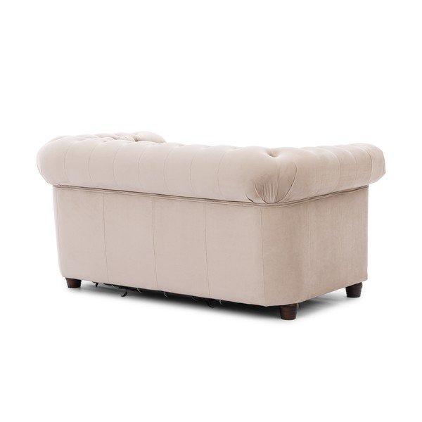 Smėlio spalvos sulankstoma sofa iš velveto 148 cm York Blik – Ropez-image-3