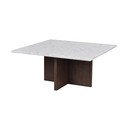 Baltos ir rudos spalvos marmurinis kavos staliukas 90x90 cm Brooksville - Rowico