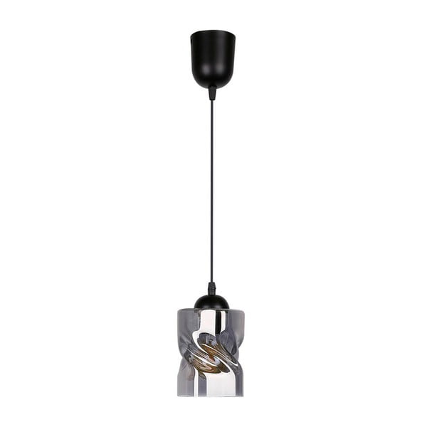 Juodas pakabinamas šviestuvas su stikliniu gaubtu ø 10 cm Felis - Candellux Lighting