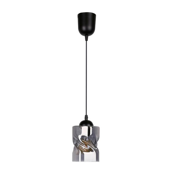 Juodas pakabinamas šviestuvas su stikliniu gaubtu ø 10 cm Felis - Candellux Lighting