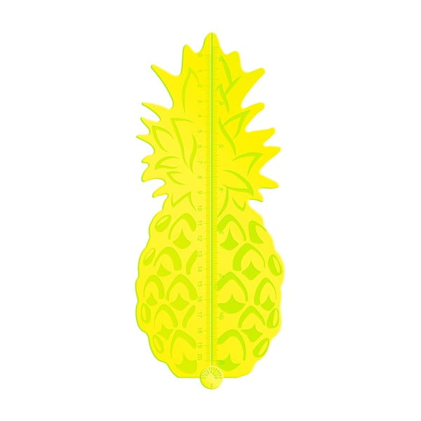 Geltonos spalvos ananasų liniuotė Just Mustard Tropical