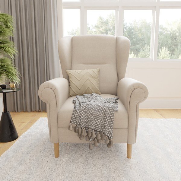 Smėlio spalvos krėslas su atlošu Swan – Ropez-image-1