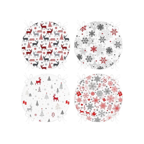 Sėdynės pagalvėlės 4 vnt. su Kalėdų motyvu ø 40 cm Snowflakes – Mila Home