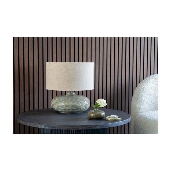 Iš keramikos stalinis šviestuvas khaki spalvos (aukštis 44 cm) su tekstiliniu gaubtu Oldham – House Nordic-image-2