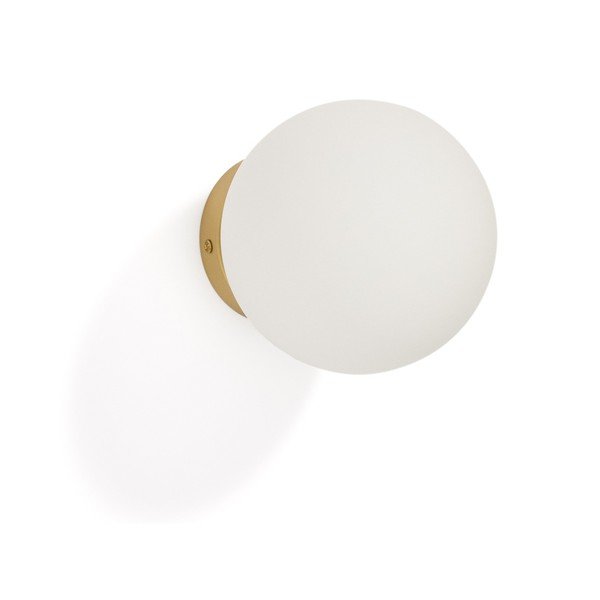 Baltos spalvos/auksinės spalvos sieninė lempa ø 15 cm Brisia – Kave Home