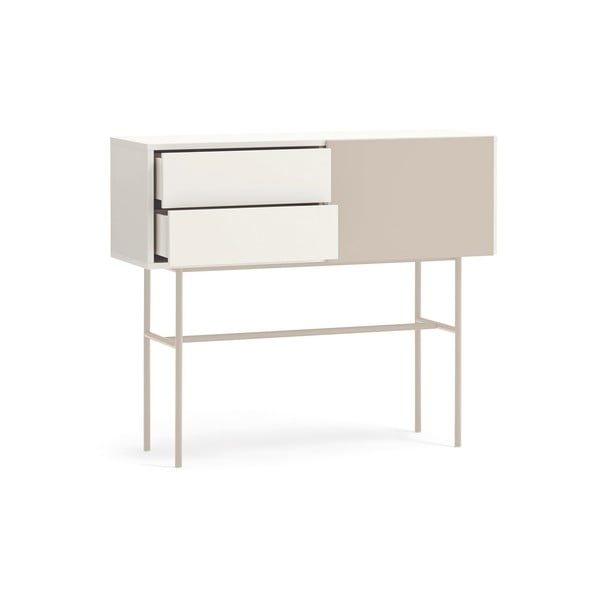 Konsolinis staliukas smėlio spalvos/kreminės spalvos 35x110 cm Nube – Teulat-image-2