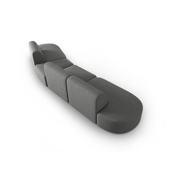 Pilkos spalvos iš šenilinio audinio sofa su dešiniuoju kampu 428 cm Paolo – Milo Casa-image-3