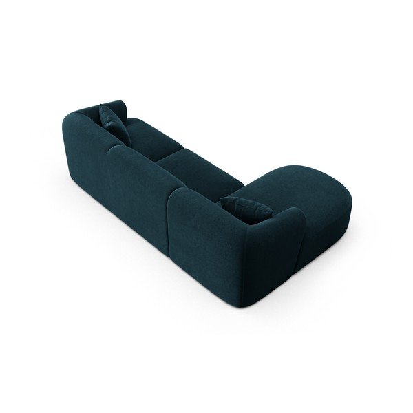 Smaragdinės spalvos kampinė sofa iš velveto (su kairiuoju kampu/su gultu) Campi – Cosmopolitan Design-image-4