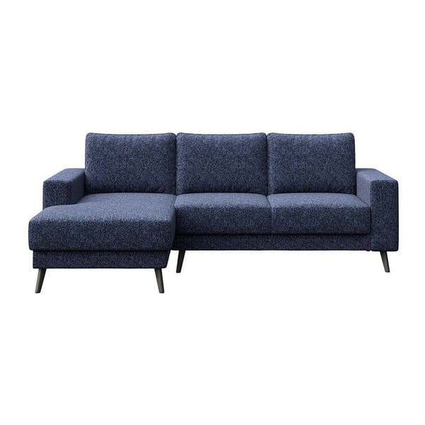 Kampinė sofa tamsiai mėlynos spalvos (su kairiuoju kampu) Fynn – Ghado
