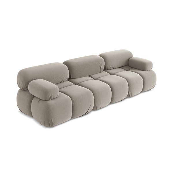 Smėlio spalvos iš velveto sofa 285 cm Lokua – Makamii-image-2
