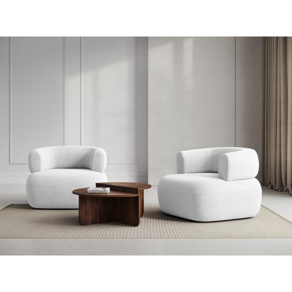 Iš boucle krėslas baltos spalvos Jenny – Micadoni Home-image-1