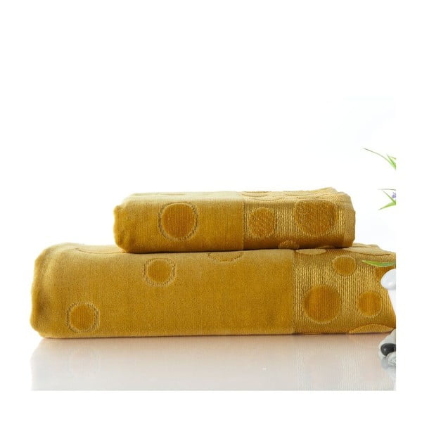 2 rankšluosčių rinkinys "Tropical Mustard", 50x90 cm ir 70x140 cm