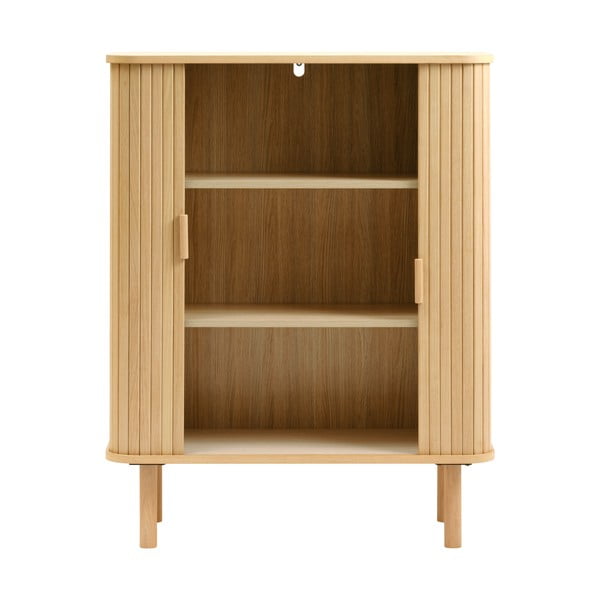 Spintelė natūralios spalvos iš ąžuolo su stumdomomis durimis 113x90 cm Cavo – Unique Furniture-image-4