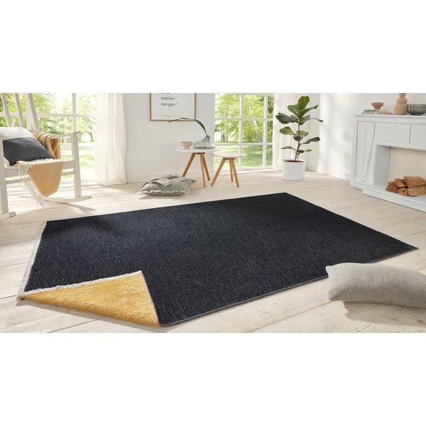 Juodos ir geltonos spalvos dvipusis kilimas Hanse Home Duo, 80 x 150 cm-image-1