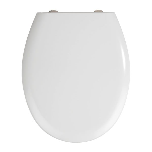 Balta lengvai užsidaranti tualeto sėdynė Wenko Rieti, 44,5 x 37 cm