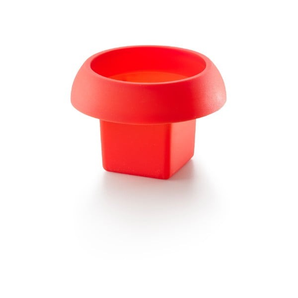 Raudona kvadratinė silikoninė forma kiaušiniams gaminti mikrobangų krosnelėje Lékué Ovo, ⌀ 10 cm-image-1