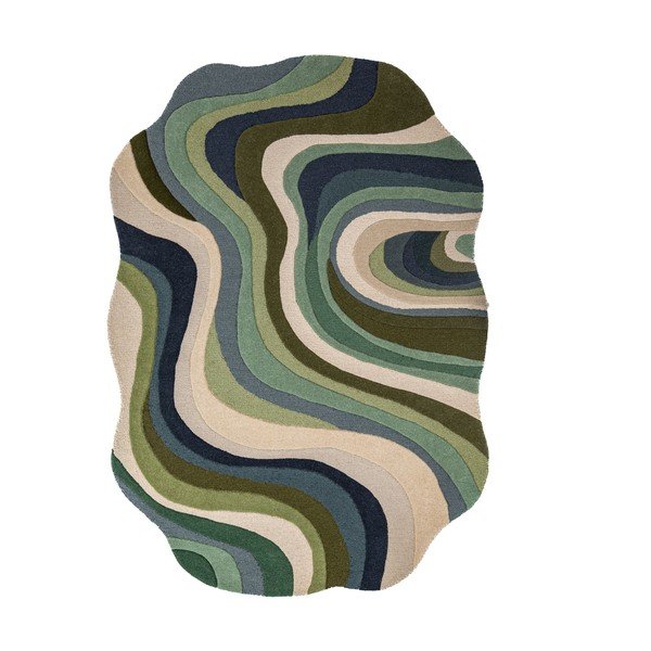 Rankų darbo žalios spalvos iš vilnos kilimas 200x290 cm Envy Wool – Flair Rugs