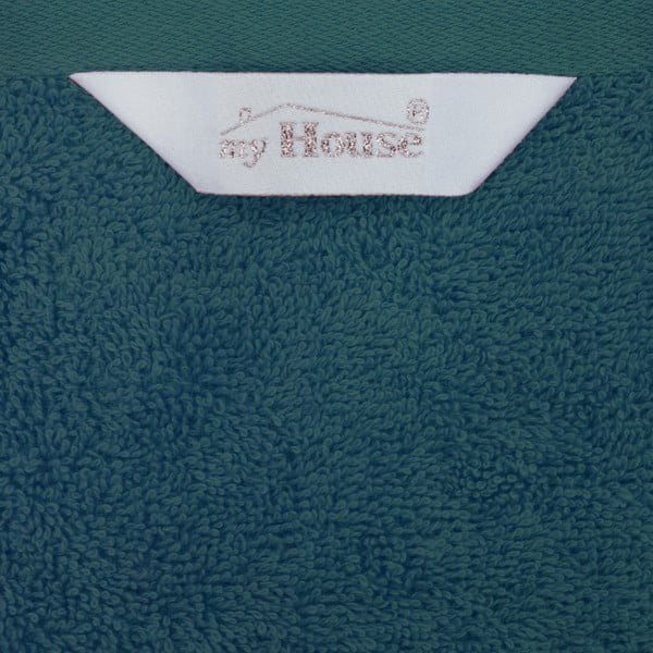 Mėlynai turkio spalvos medvilninis rankšluostis 100x50 cm Darwin - My House-image-1