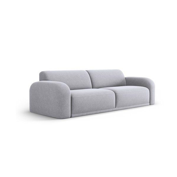 Iš velveto sofa šviesiai pilkos spalvos 242 cm Erin – Micadoni Home-image-2