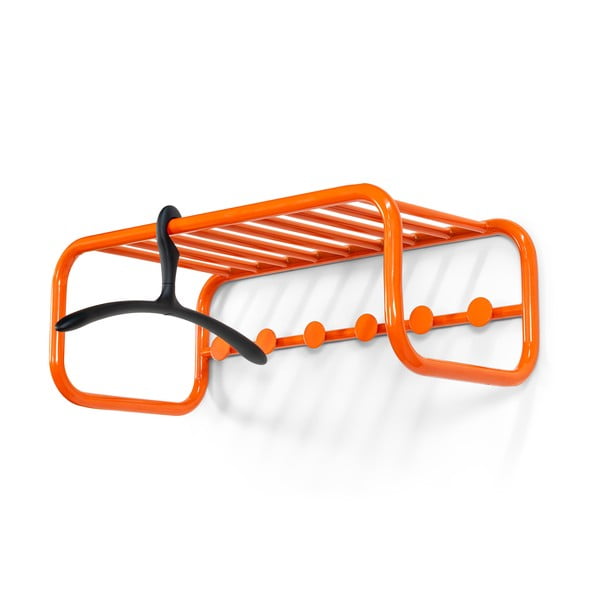 Oranžinės spalvos iš metalo sieninė lentyna su lentyna 72 cm Retro – Spinder Design-image-3