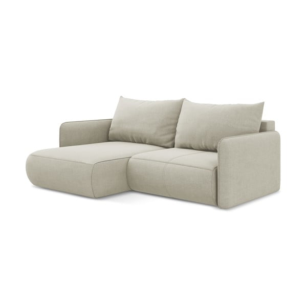 Kreminės spalvos sulankstoma/su sandėliavimo vieta kampinė sofa (su kairiuoju kampu) Nanea – Makamii-image-4