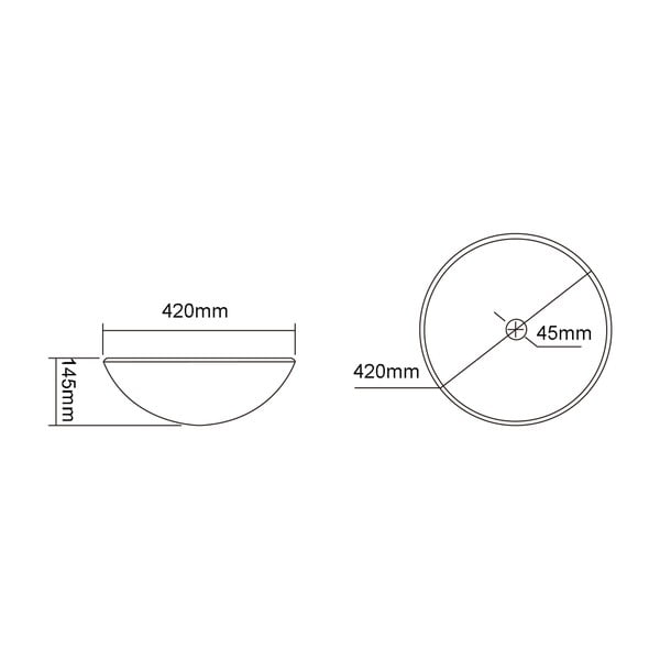 Iš stiklo apvalios formos praustuvas baltos spalvos ø 42 cm Telica – Sapho-image-4