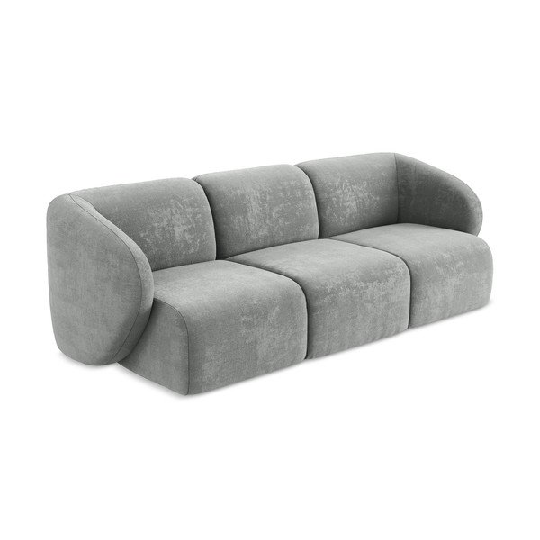 Pilkos spalvos sofa iš šenilinio audinio 244 cm Lani – Makamii-image-2