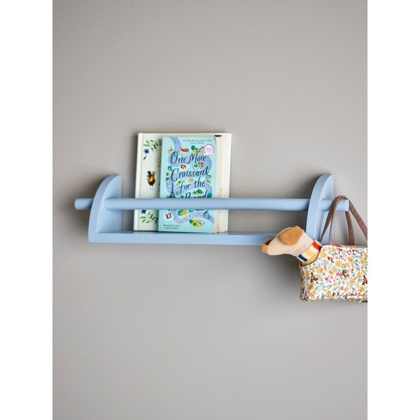 Mėlynos spalvos iš paulovnijos masyvo vaikiška sieninė lentyna 60 cm Mingus – Bloomingville Mini-image-1
