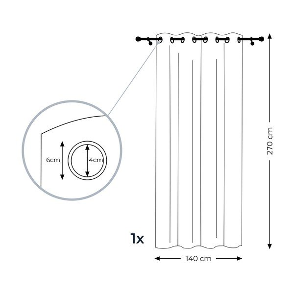Smėlio spalvos užuolaida AmeliaHome Voile Eyelets, 140 x 270 cm-image-3