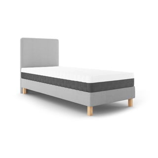 Šviesiai pilka viengulė lova Mazzini Beds Lotus, 90 x 200 cm