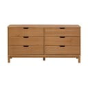 Iš pušies masyvo žema šoninė spintelė natūralios spalvos 150x75 cm Post – Støraa