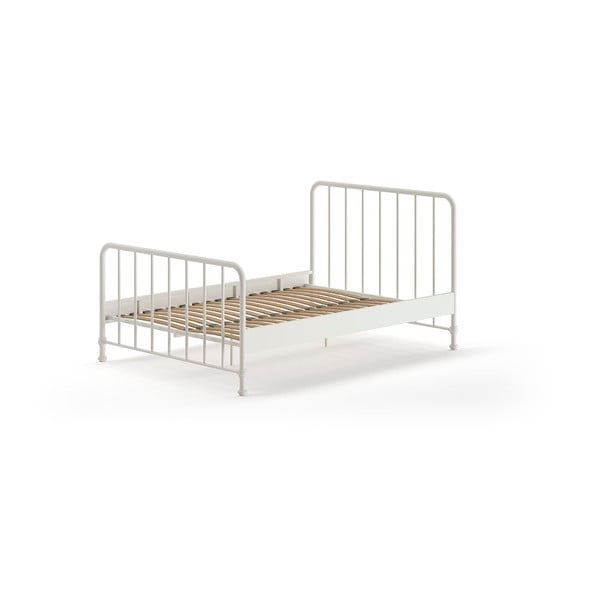 Iš metalo dvigulė lova baltos spalvos su lovos grotelėmis 140x200 cm BRONXX – Vipack-image-2