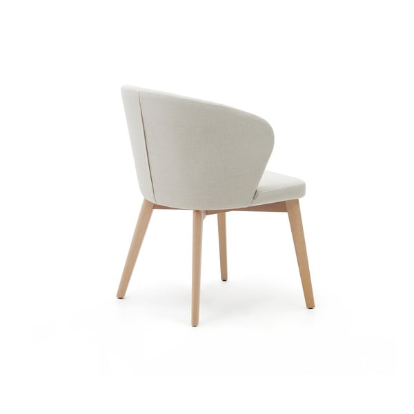 Kreminės spalvos iš audinio valgomojo kėdė Darice – Kave Home-image-4