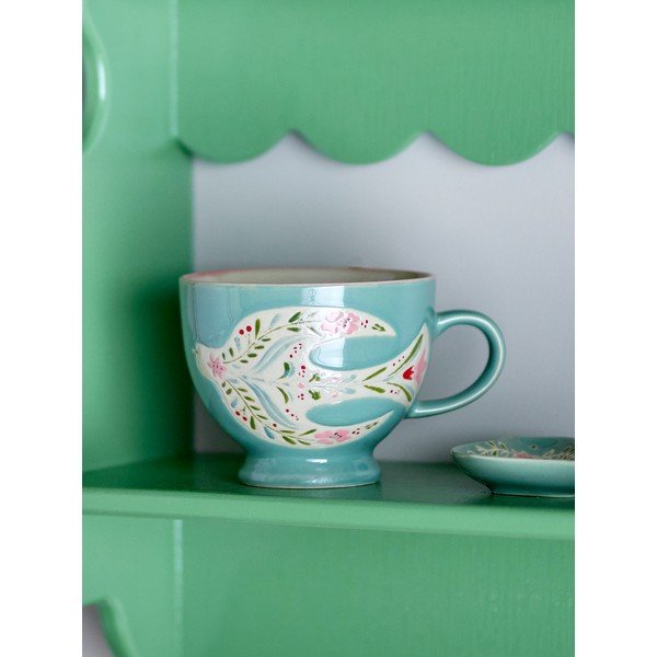 Žalios spalvos iš keramikos puodeliai 4 vnt. 400 ml Rosalynde – Bloomingville-image-1