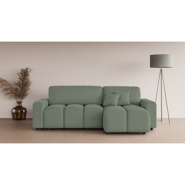 Sulankstoma kampinė sofa šviesiai žalios spalvos (kintama) Luki – Ropez-image-1