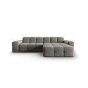 Pilka aksominė kampinė sofa (dešinysis kampas) Kendal - Micadoni Home