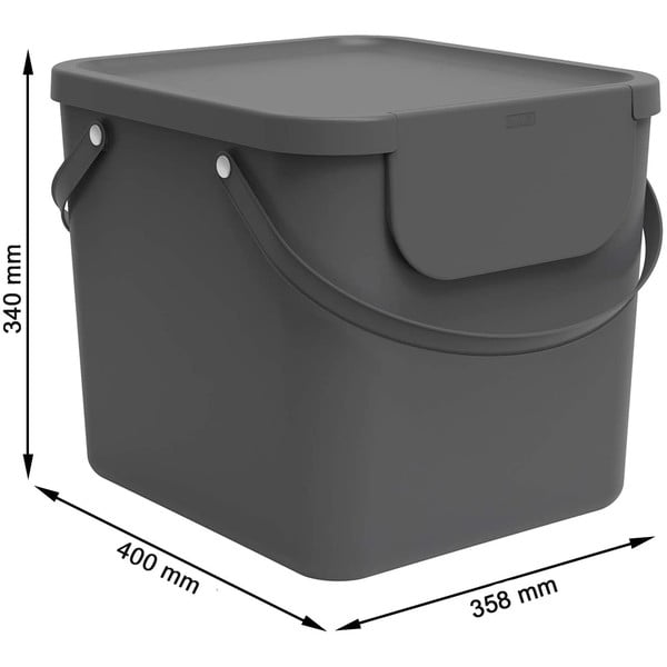 Pilkas kompostuojamų atliekų konteineris 40 l Albula - Rotho-image-4