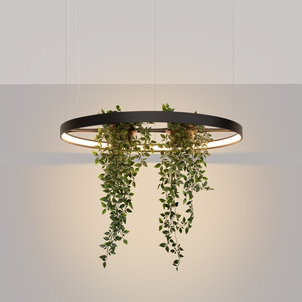 Juodos spalvos iš aliuminio kabantis šviestuvas LED ø 78 cm RIO – Thoro-image-1