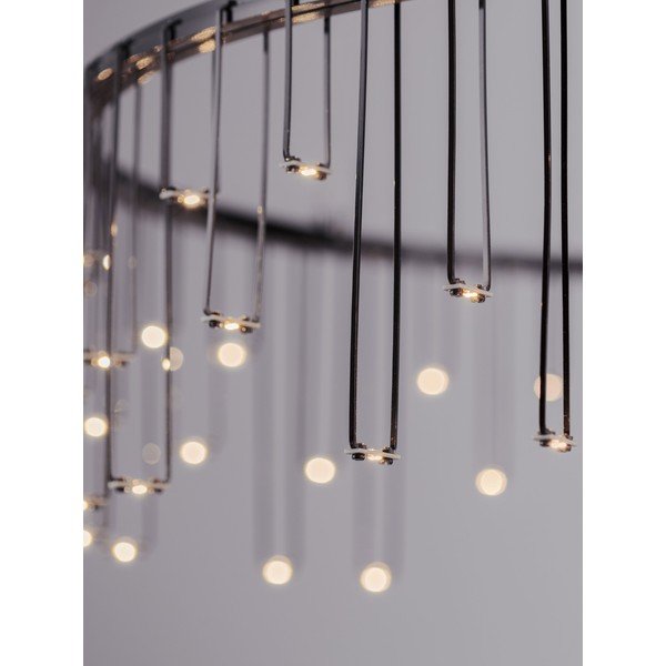 Blizgios sidabrinės spalvos iš aliuminio kabantis šviestuvas LED su pritemdymo funkcija ø 65 cm Stellar – Nova Luce-image-2